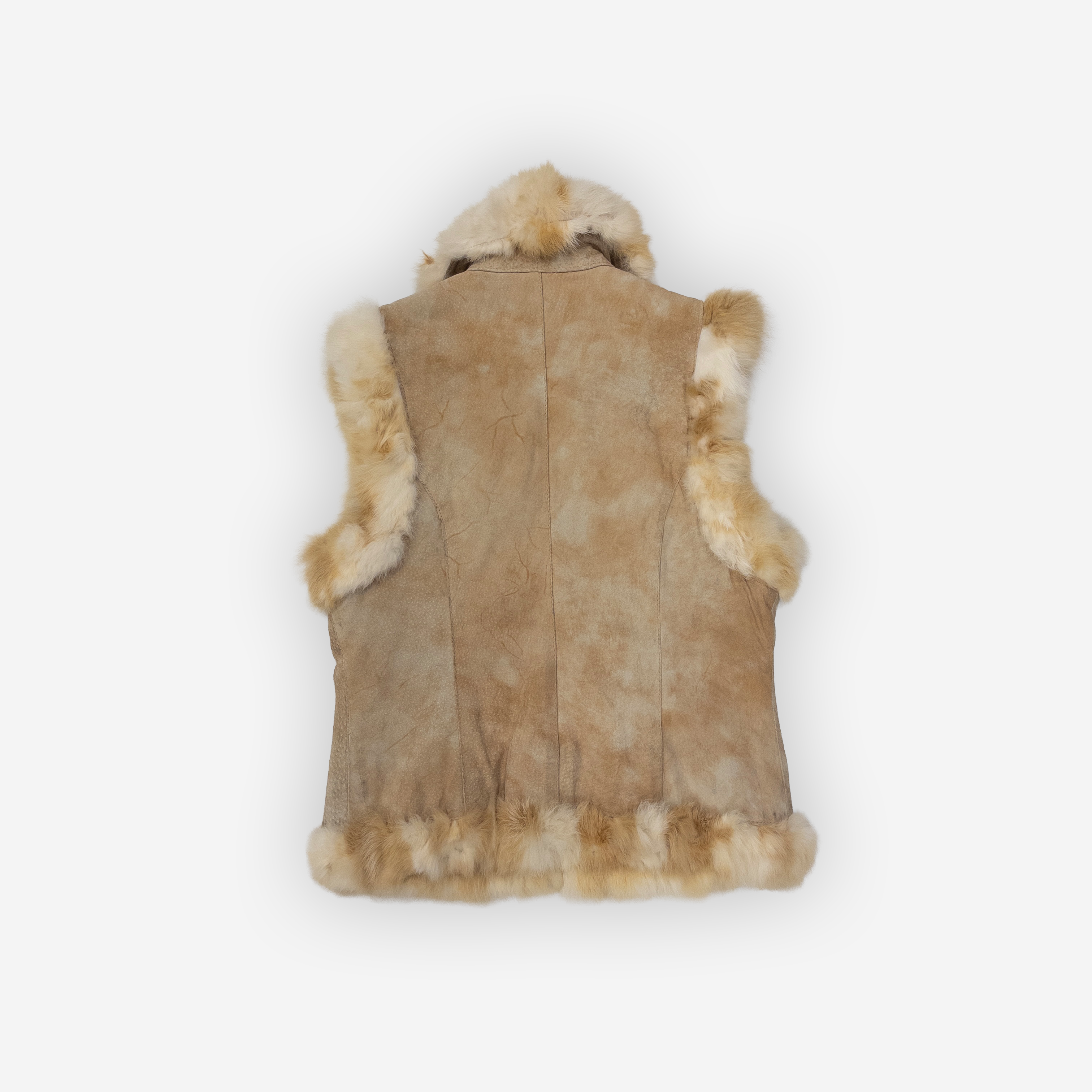Genuine Suede Fur Vest | Beige