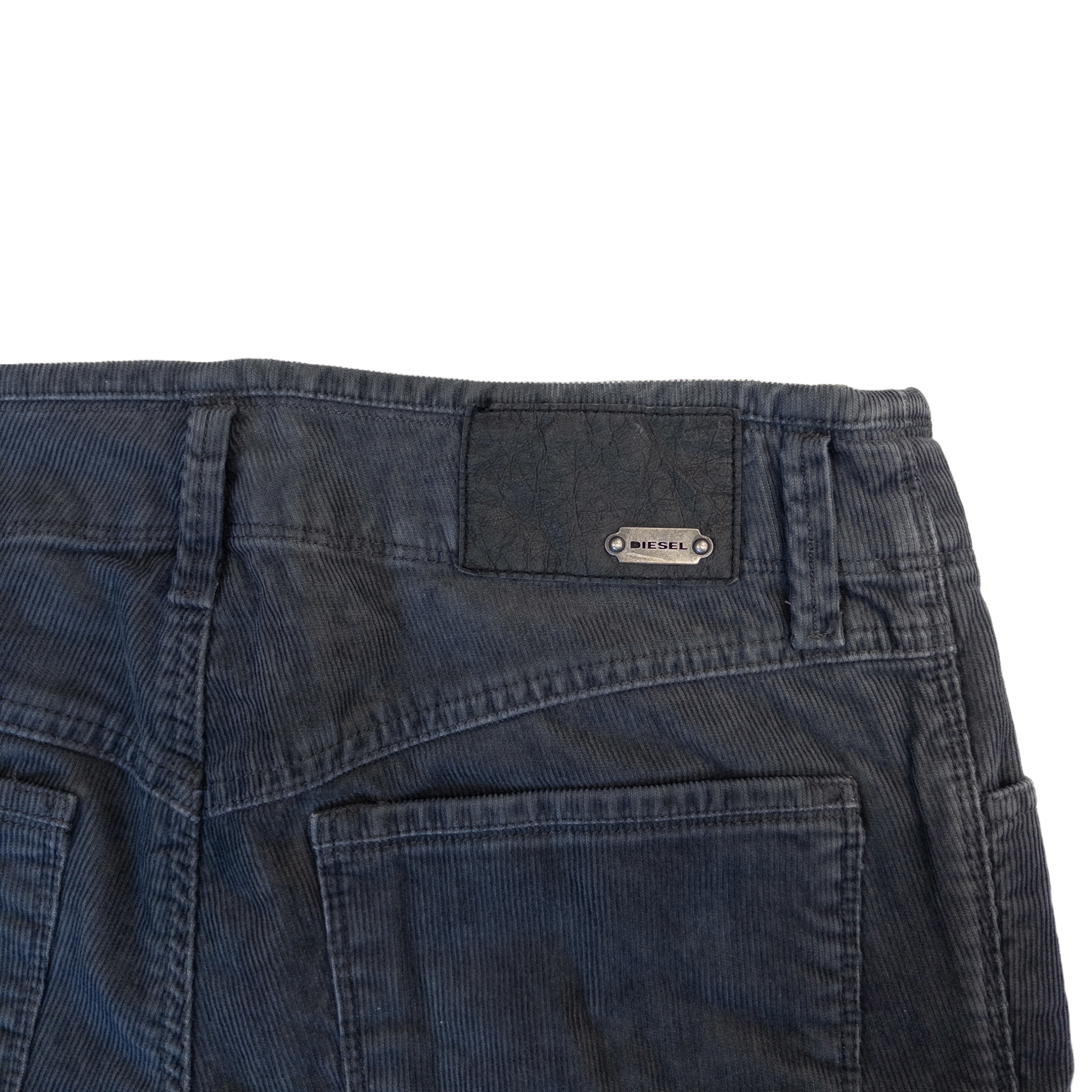 Diesel Melty Low Rise Corduroy Pants | Grey Blue