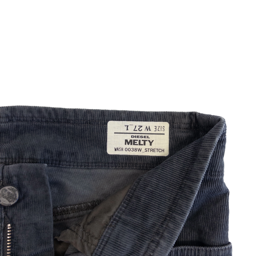 Diesel Melty Low Rise Corduroy Pants | Grey Blue