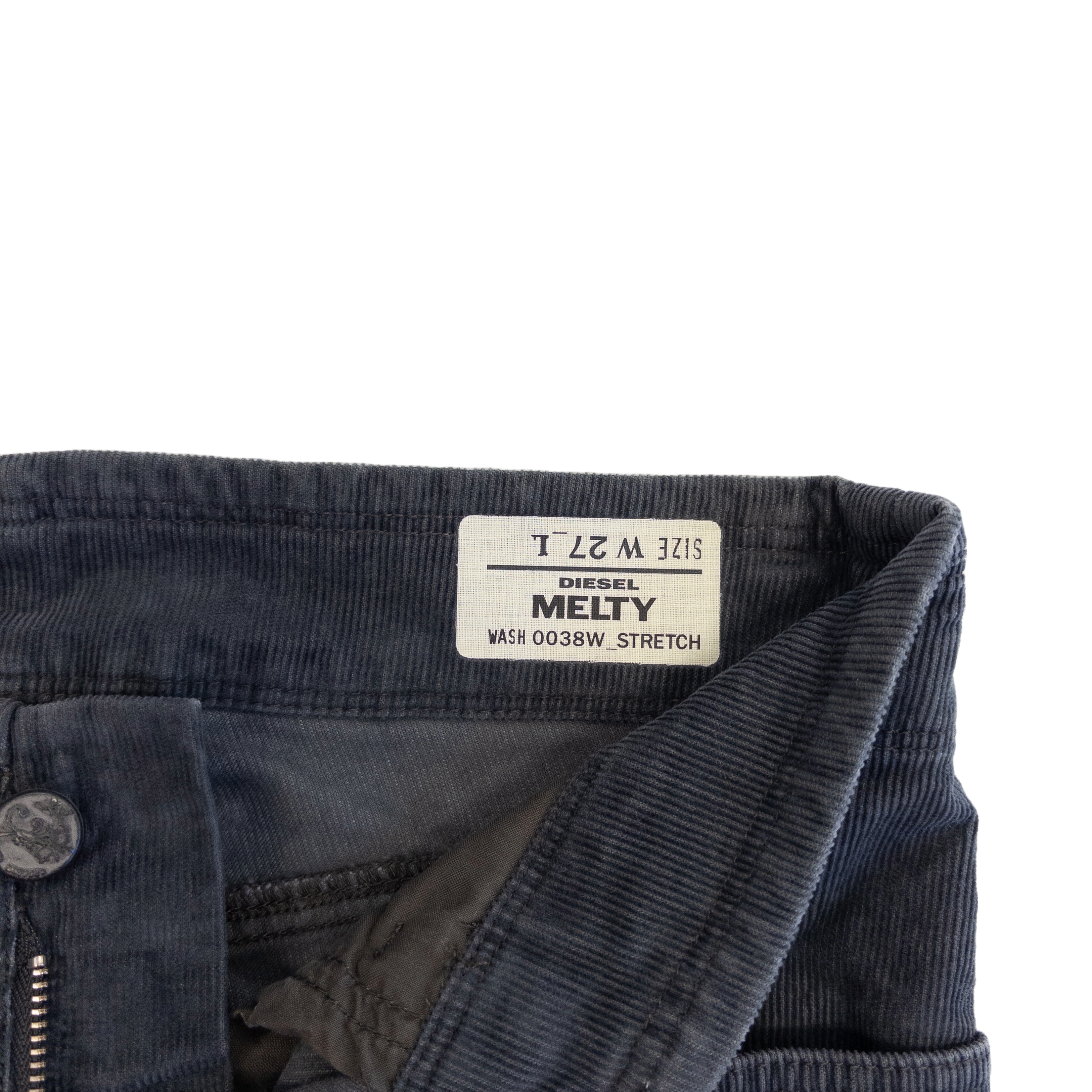 Diesel Melty Low Rise Corduroy Pants | Grey Blue