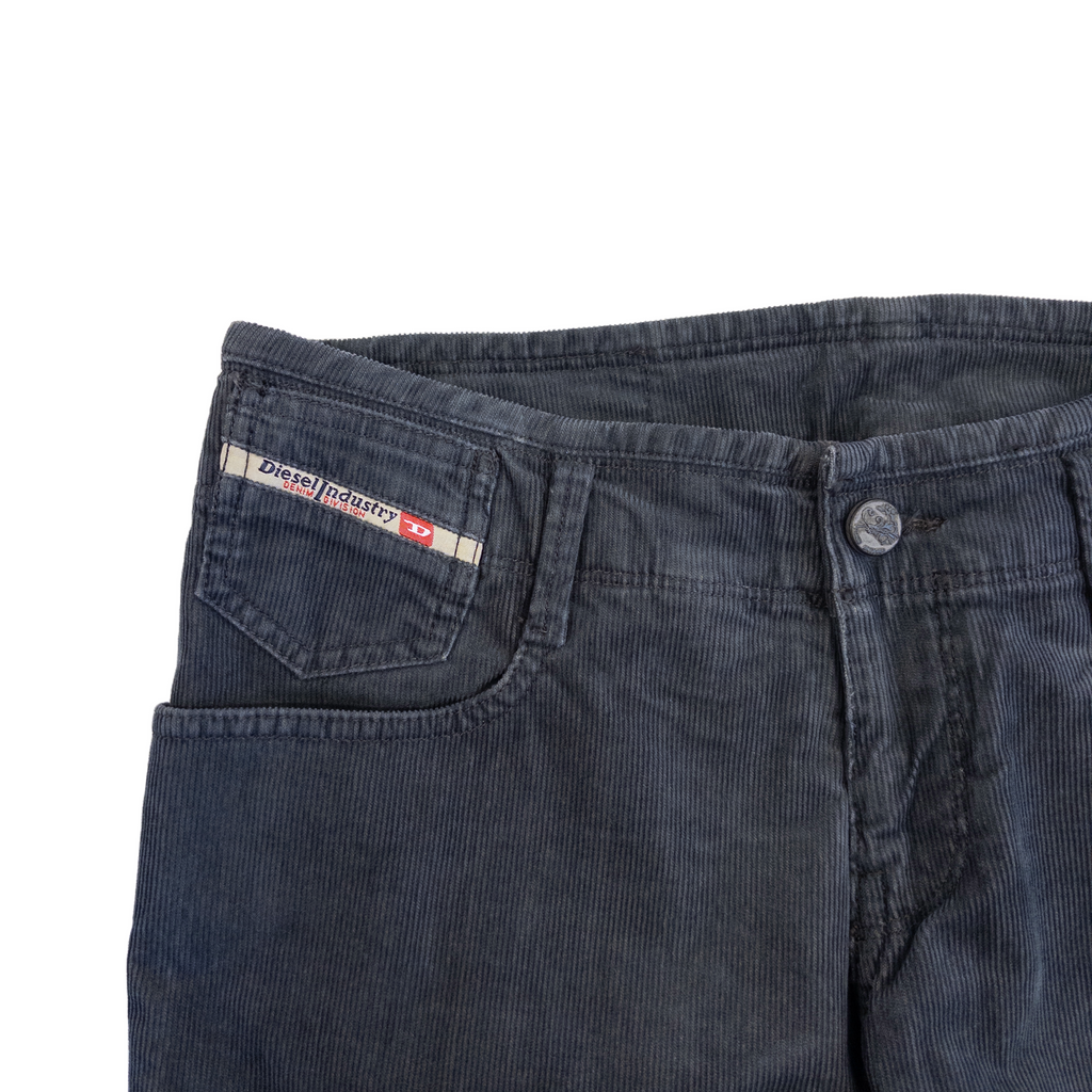 Diesel Melty Low Rise Corduroy Pants | Grey Blue