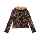 Giraffe Pattern Fur Long Sleeve | Brown