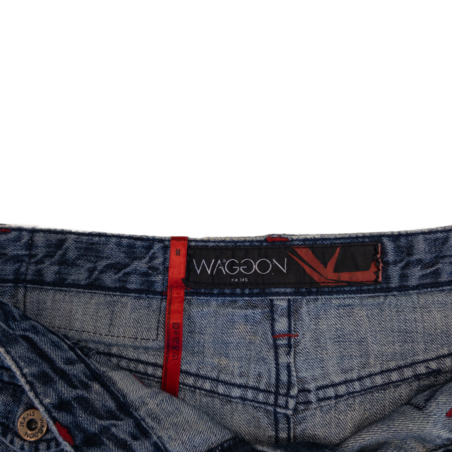 Waggon Paris Flared Denim Mini Skirt | Mid Wash