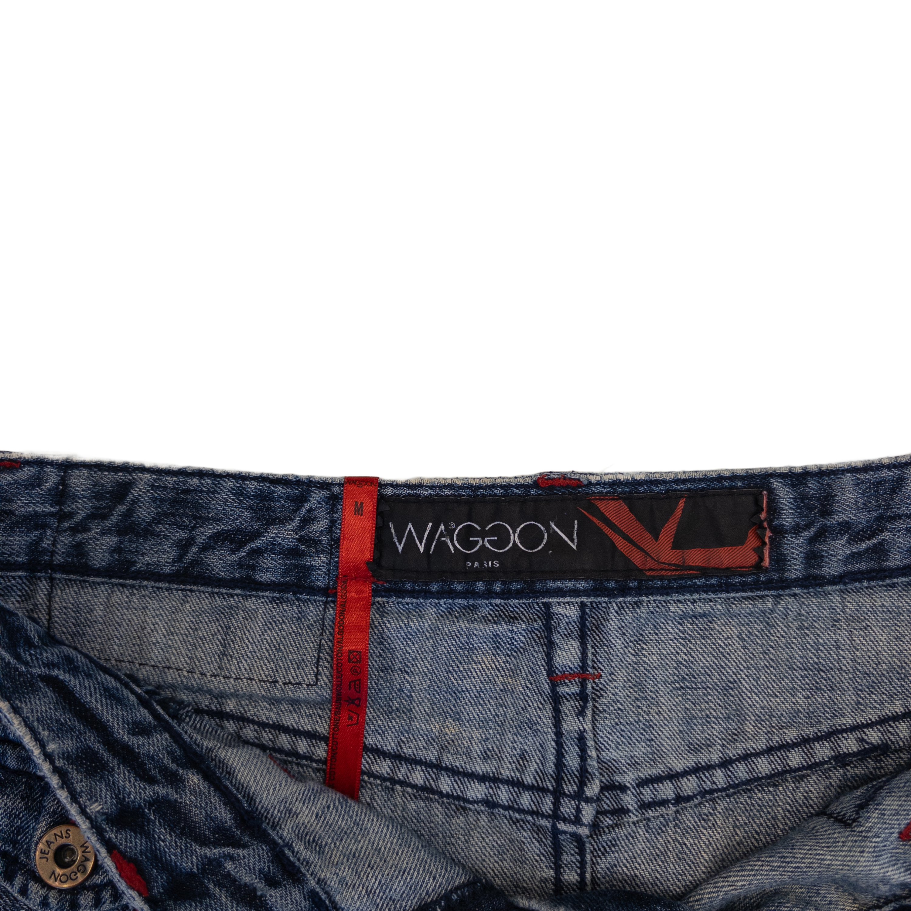 Waggon Paris Flared Denim Mini Skirt | Mid Wash