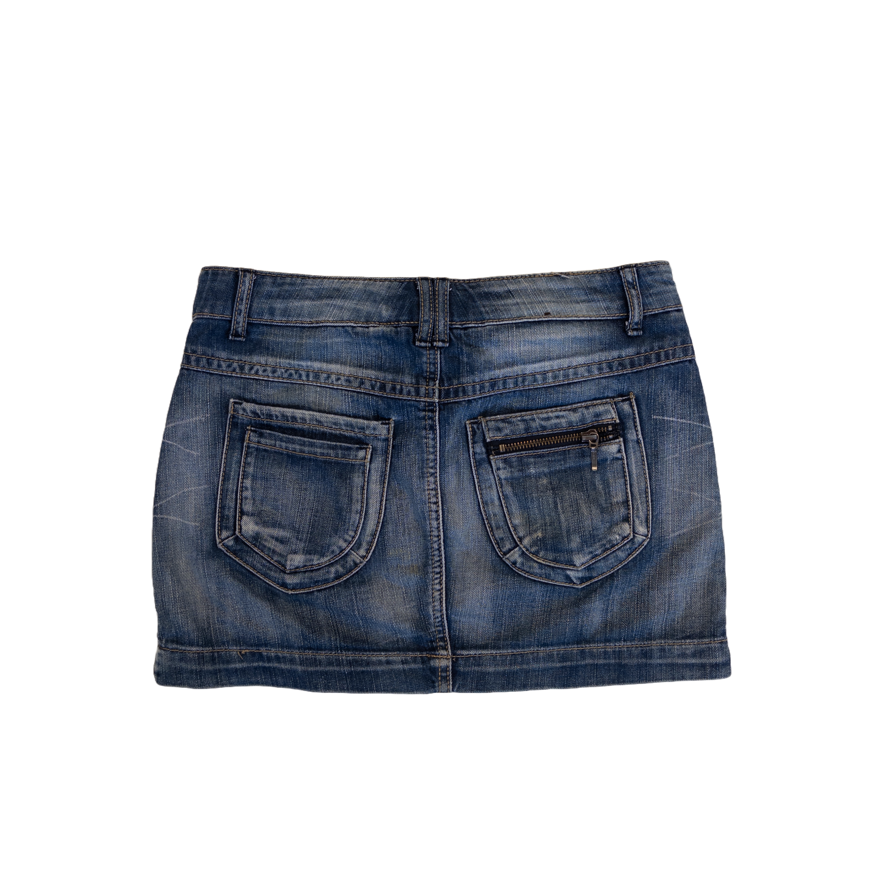 Benetton Denim Mini Skirt | Mid Wash