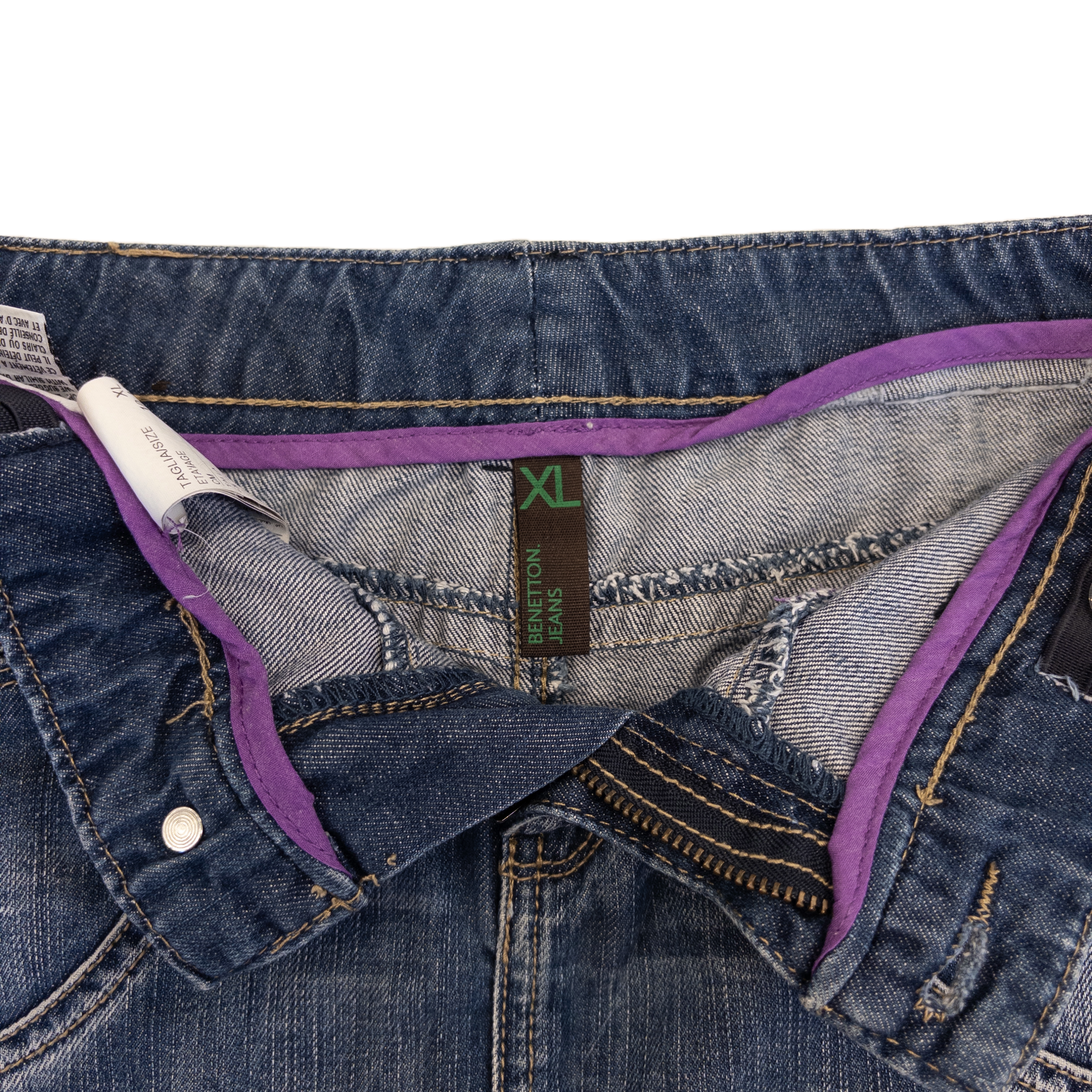 Benetton Denim Mini Skirt | Mid Wash