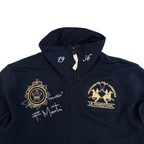 La Martina High Neck Zip Up Jumper | S | Navy