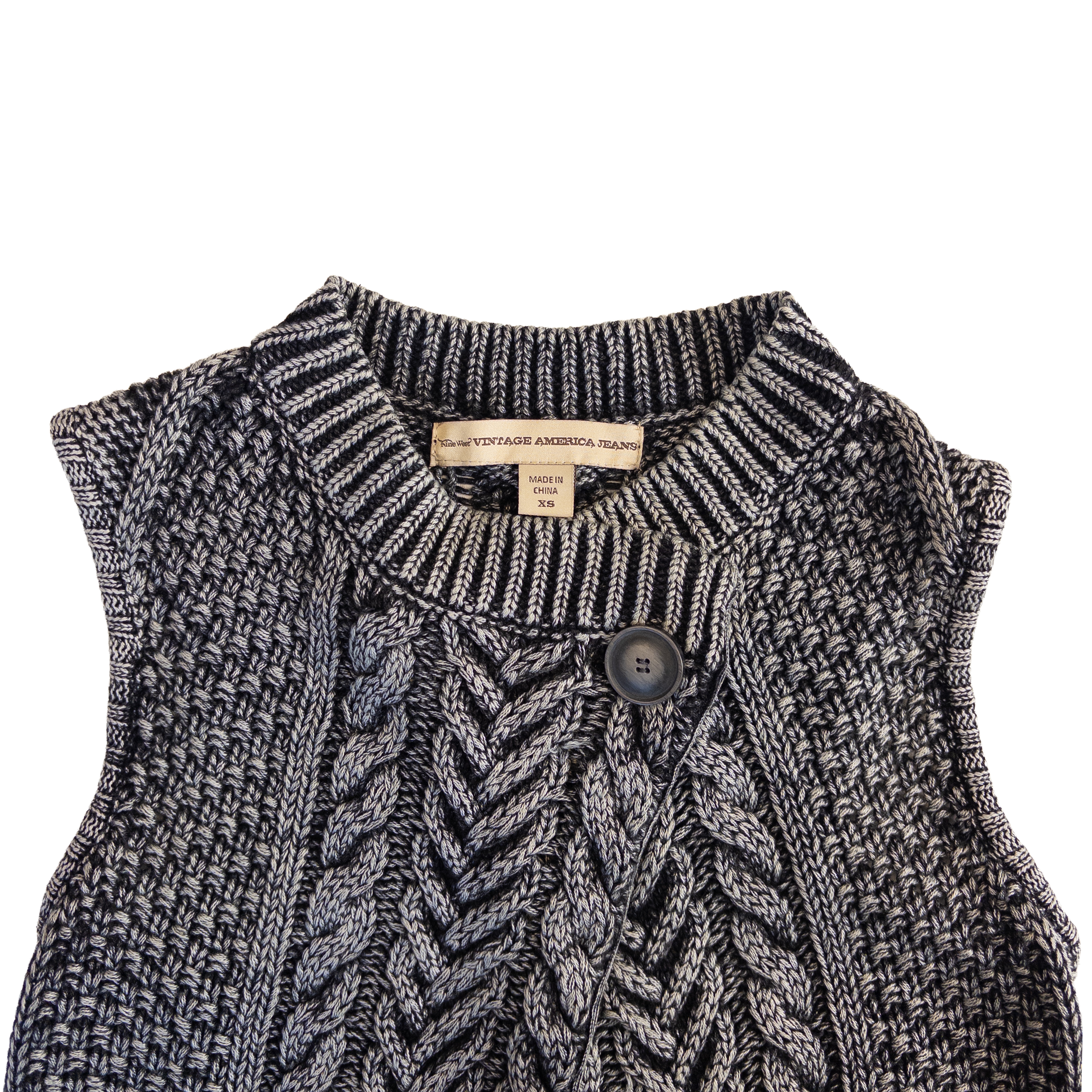 Vintage America Jeans Knit Sweater Vest | Women’s XS-S | Grey