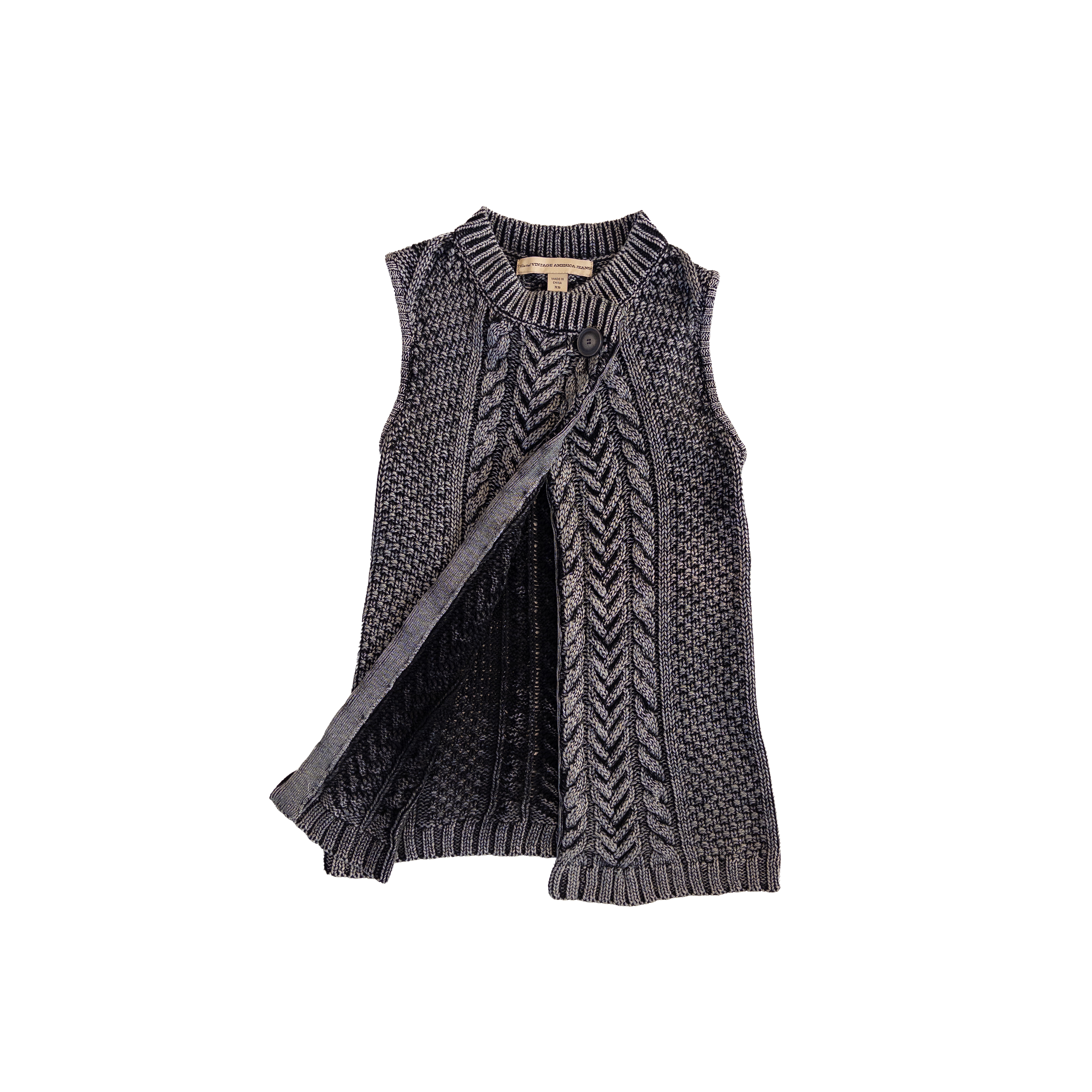 Vintage America Jeans Knit Sweater Vest | Women’s XS-S | Grey