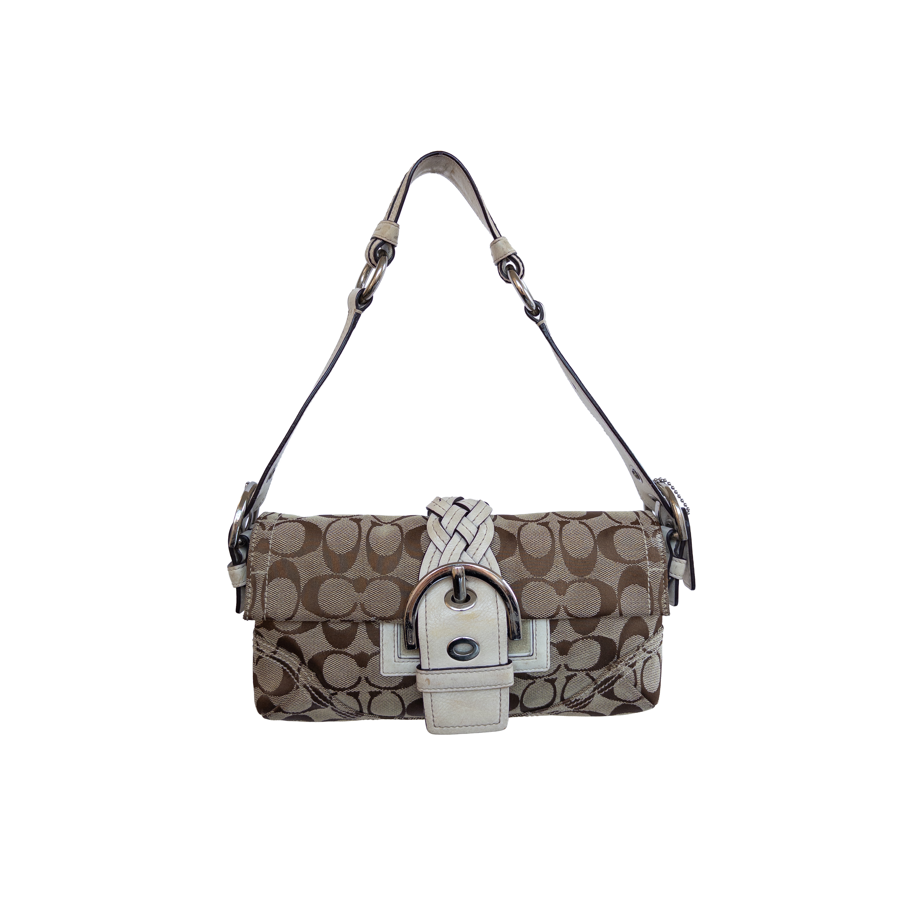 Coach Monogram Buckle Shoulder Bag | Beige