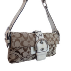 Coach Monogram Buckle Shoulder Bag | Beige