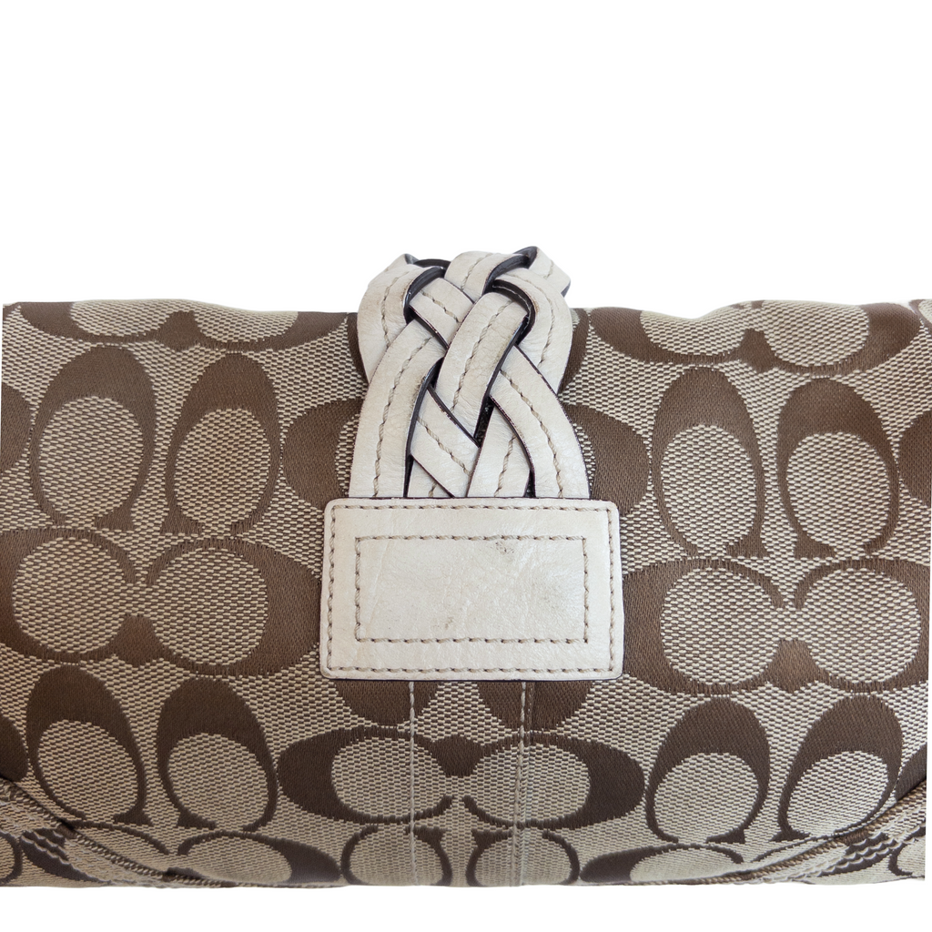 Coach Monogram Buckle Shoulder Bag | Beige