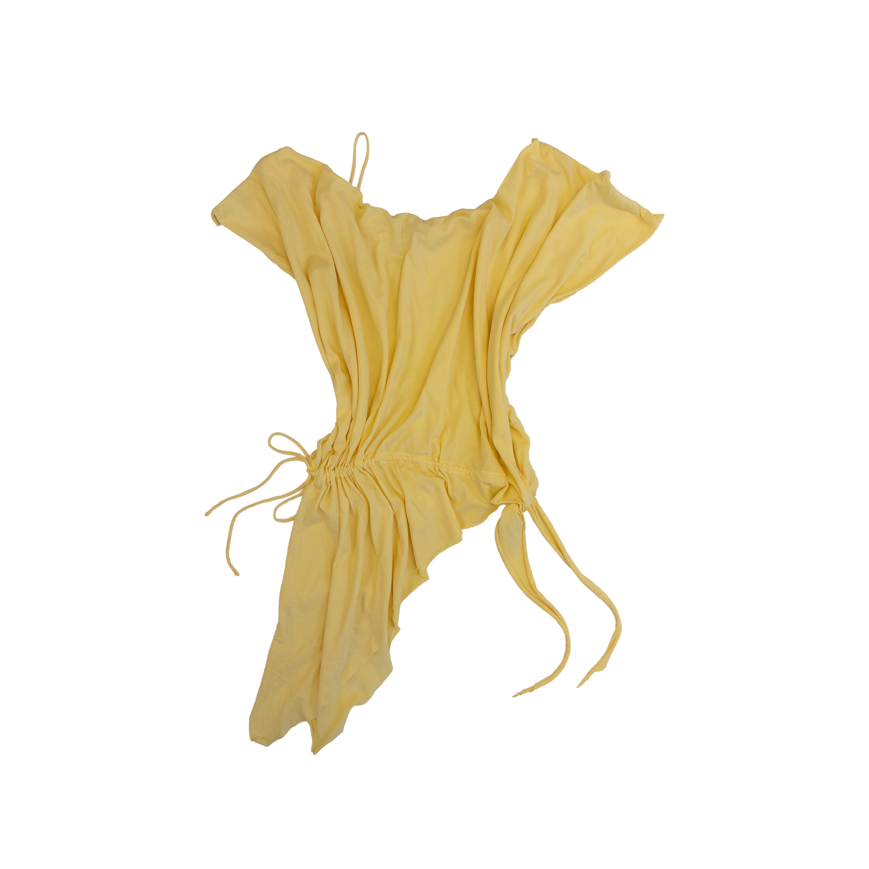 Waist Tied Up Asym T-Shirt | S-L | Yellow
