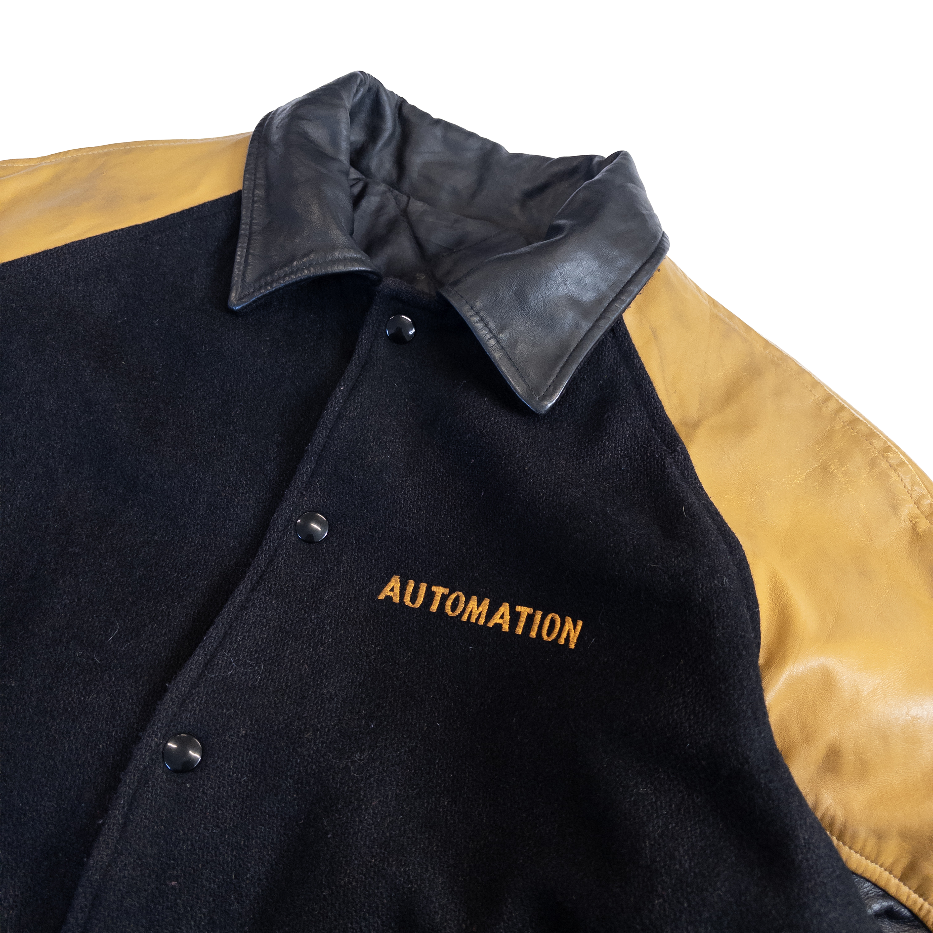 Automation Vintage Letterman Jacket | Men’s L | Black & Yellow