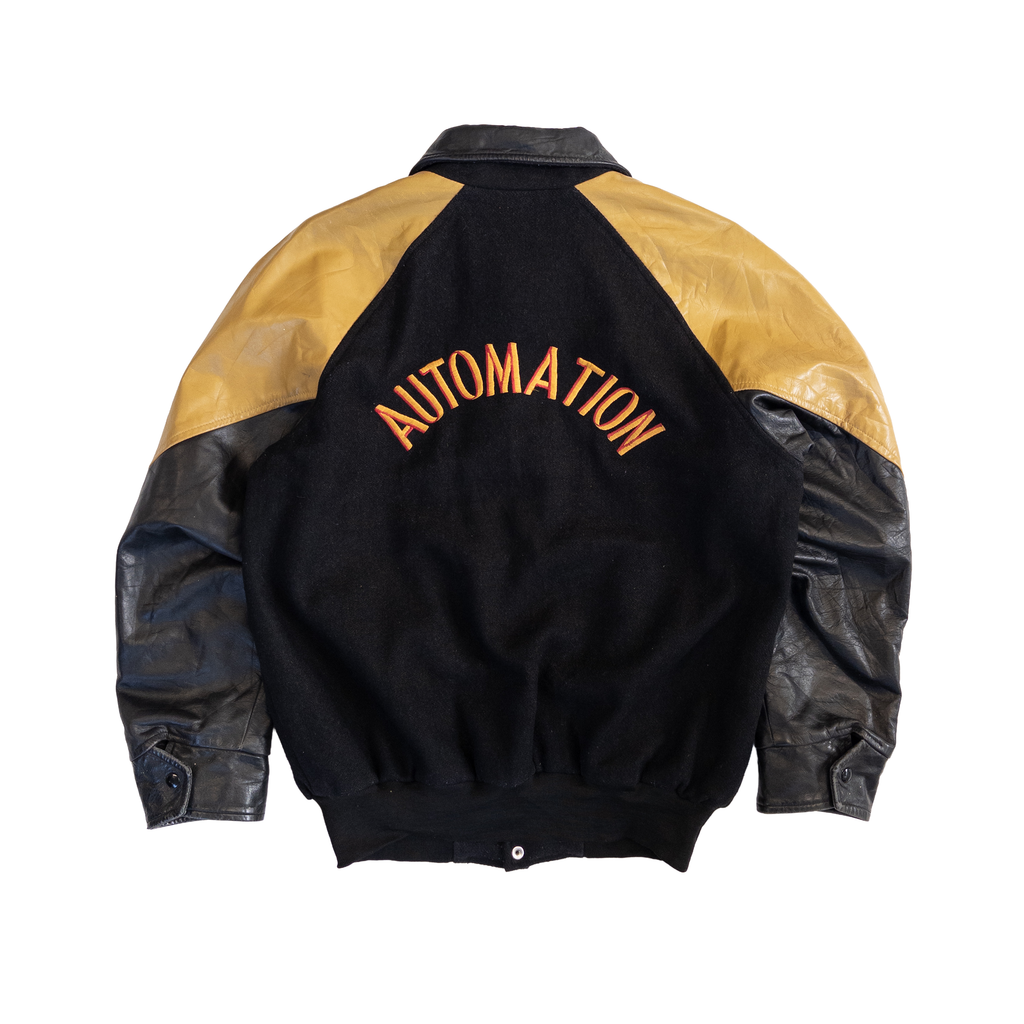Automation Vintage Letterman Jacket | Men’s L | Black & Yellow