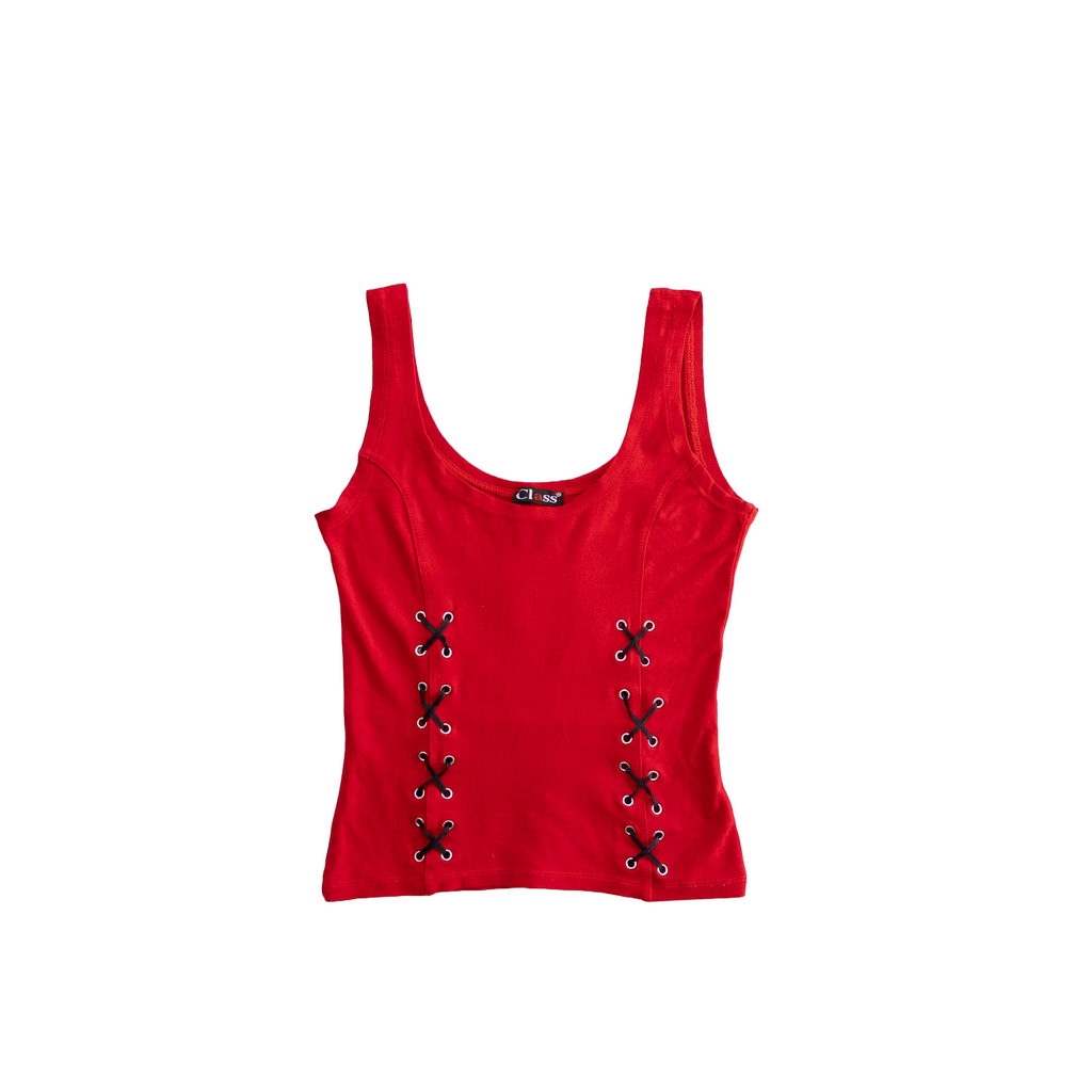Class Lace Up Tank | Red