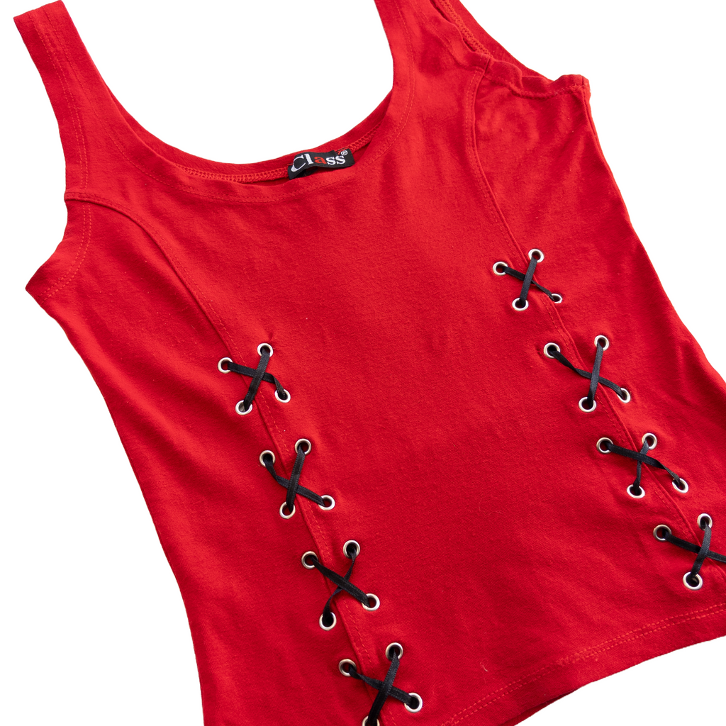 Class Lace Up Tank | Red