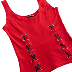 Class Lace Up Tank | Red