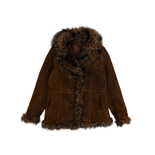 Genuine Leather Afghan Jacket | 42 | Brown