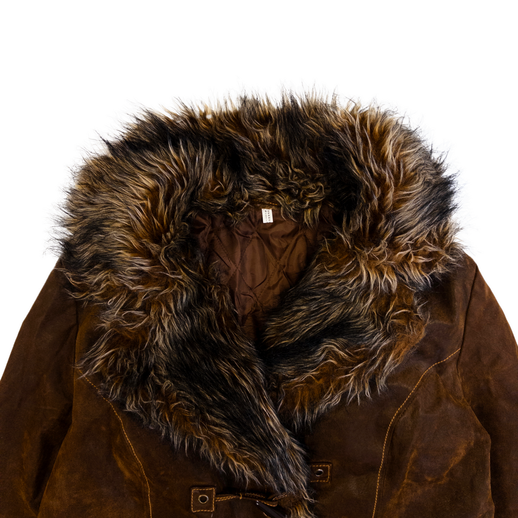 Genuine Leather Afghan Jacket | 42 | Brown