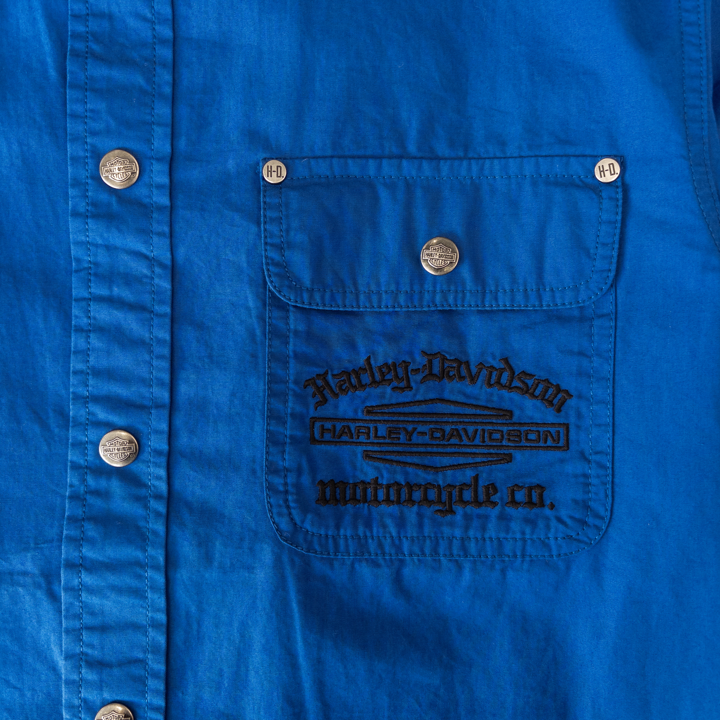 Harley Davidson Embroidered Long Sleeve Shirt | Blue