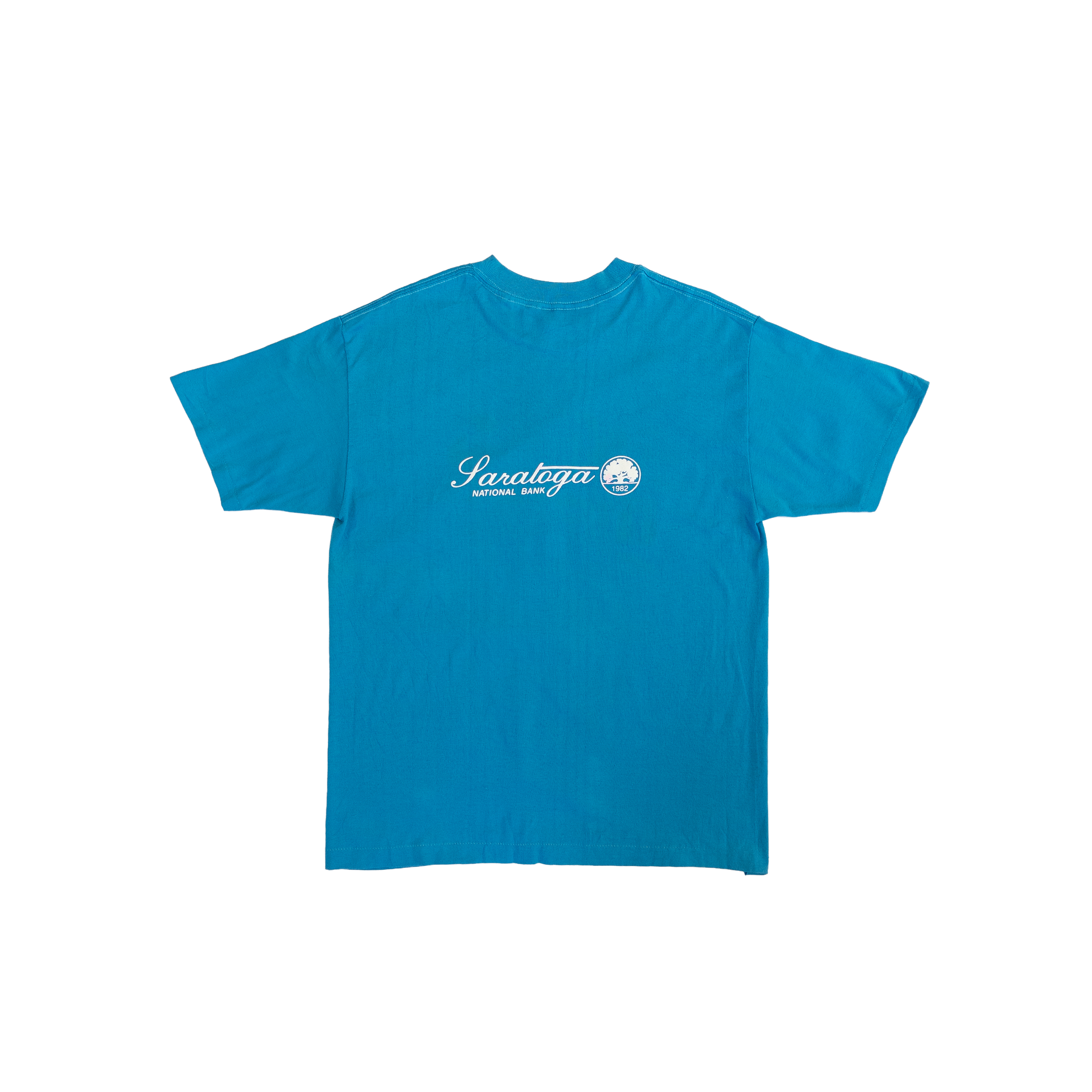Saratoga National Bank 1982 T-Shirt | Men’s L | Blue