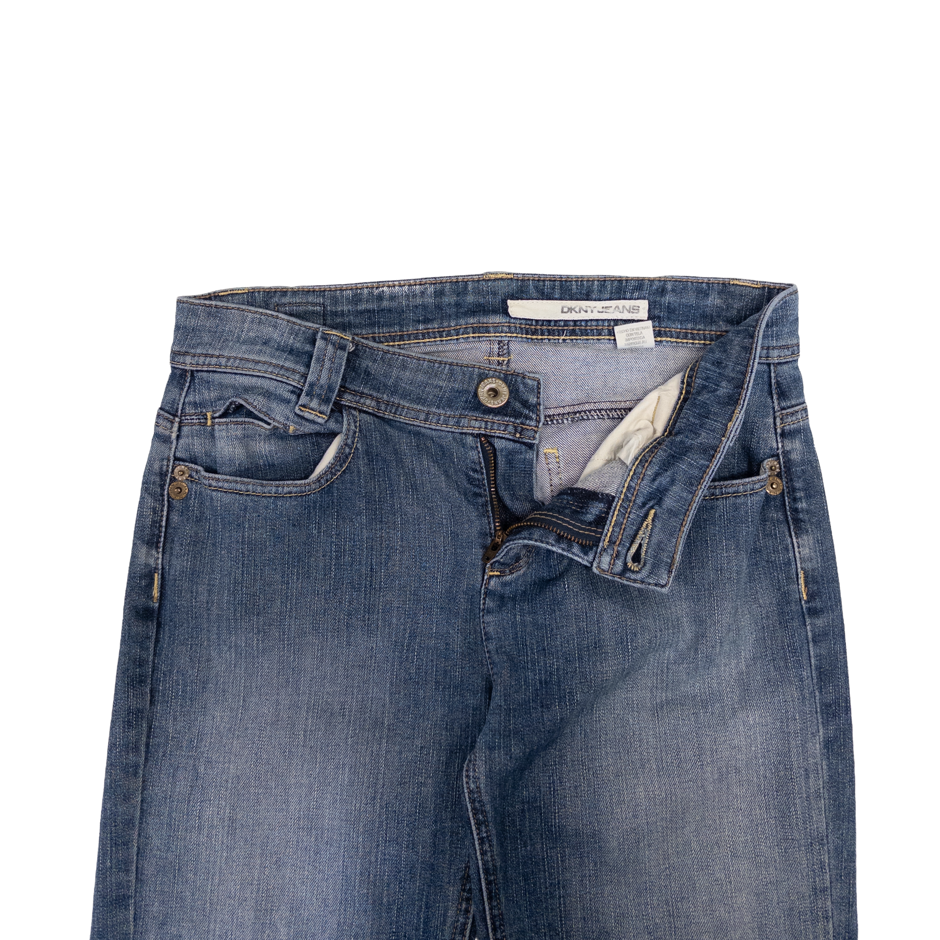 DKNY Low Rise Straight Jeans | 29 | Mid Washed