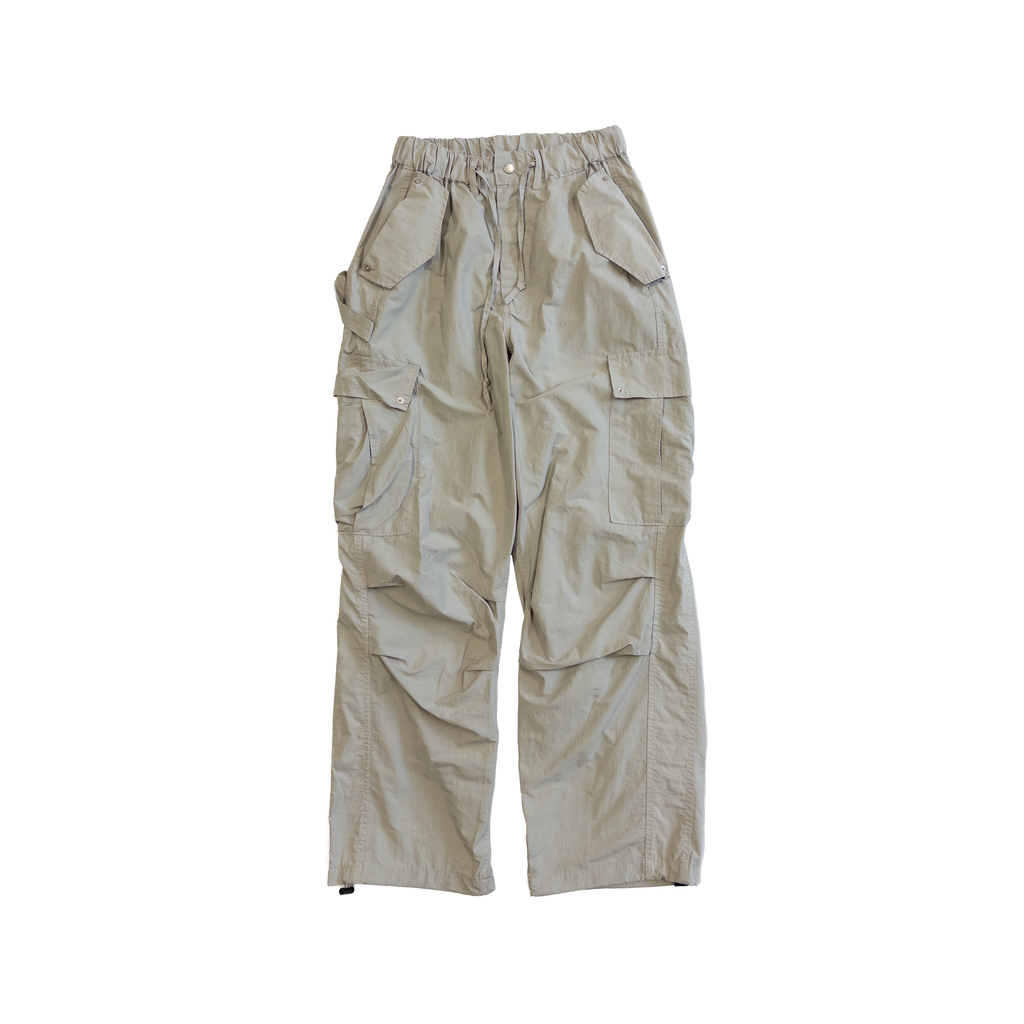 Pair Banding Waist Parachute Pants | M | Light Grey