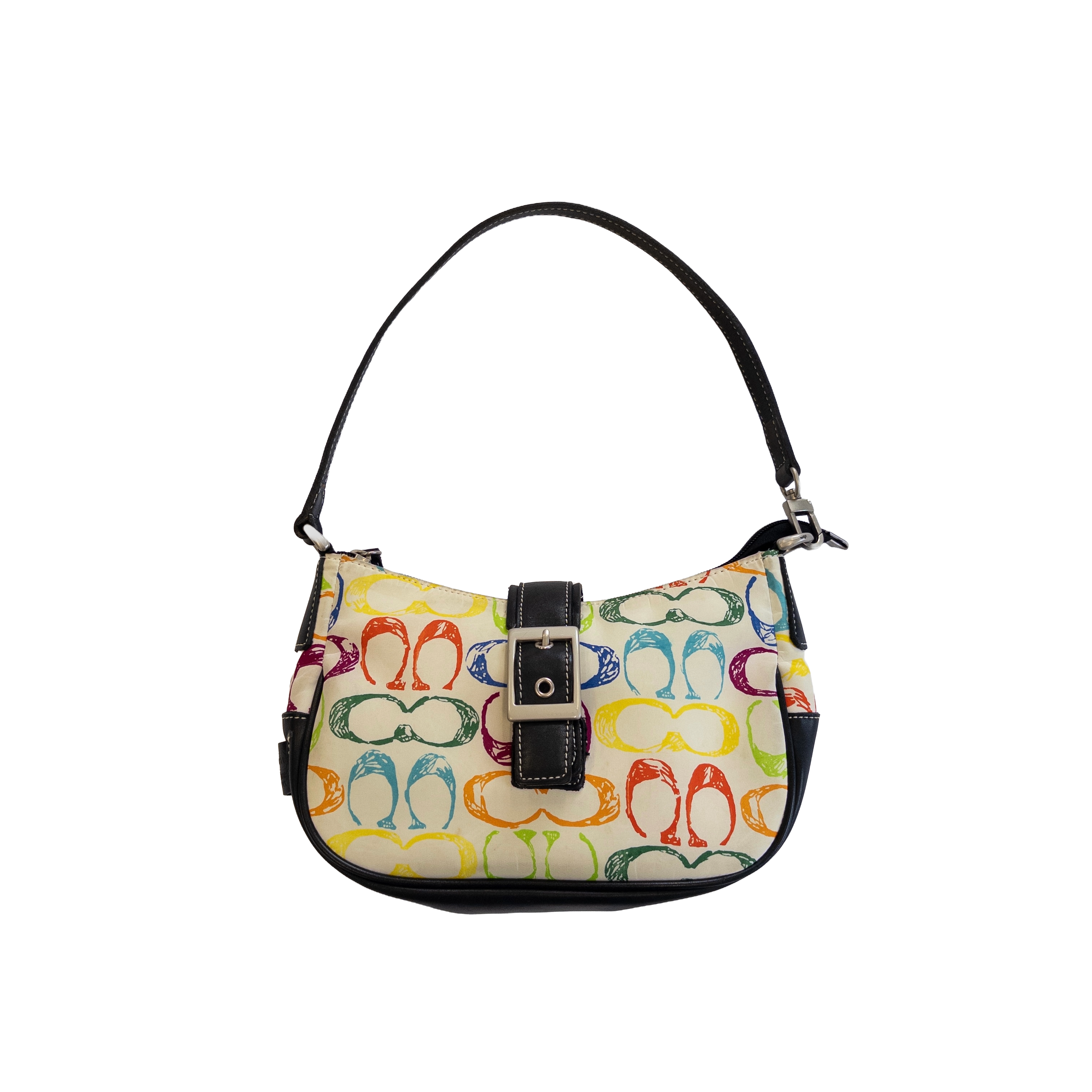 Coach Monogram Nylon Mini Shoulder Bag | Beige