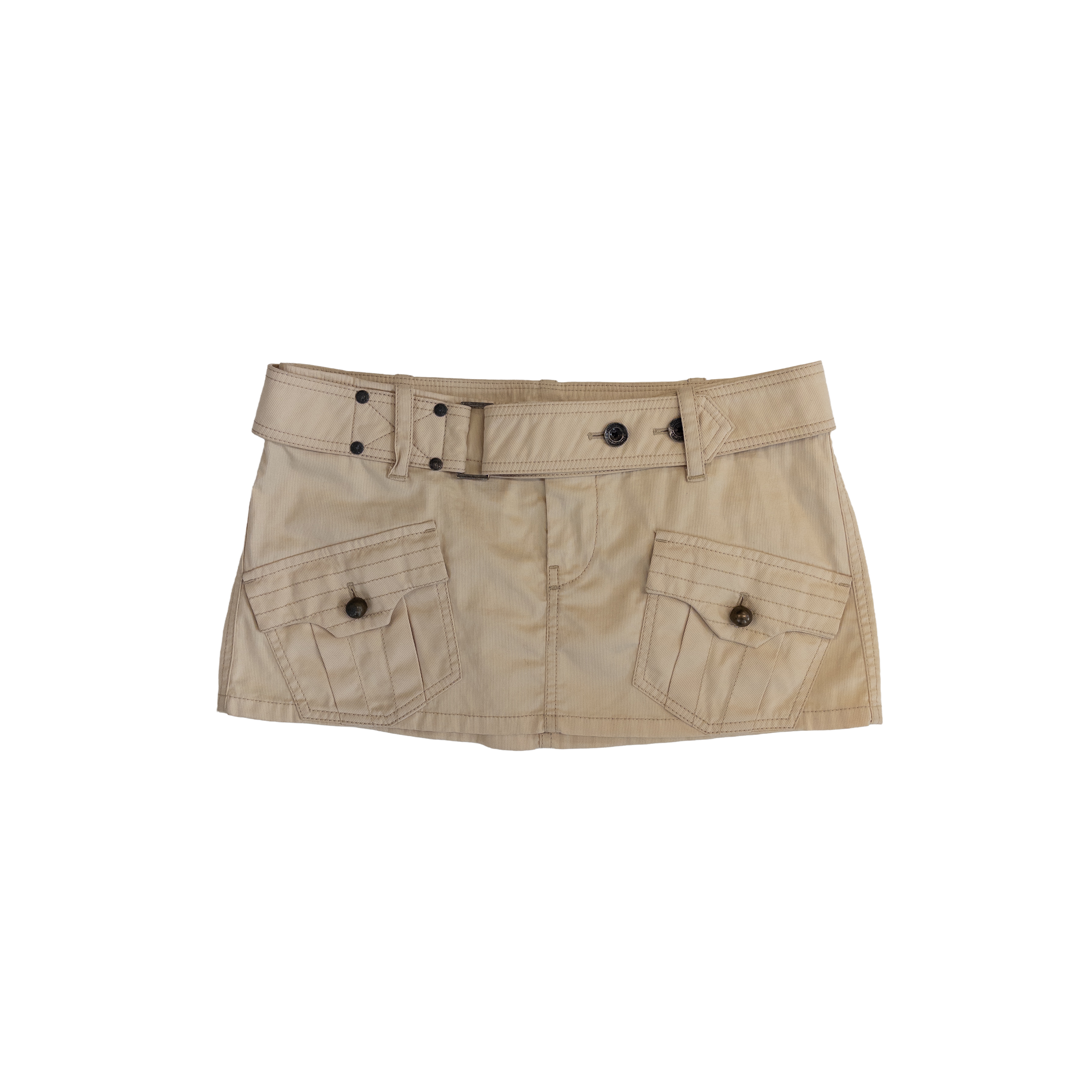 Diesel Low Rise Belted Skirt | 28 | Beige