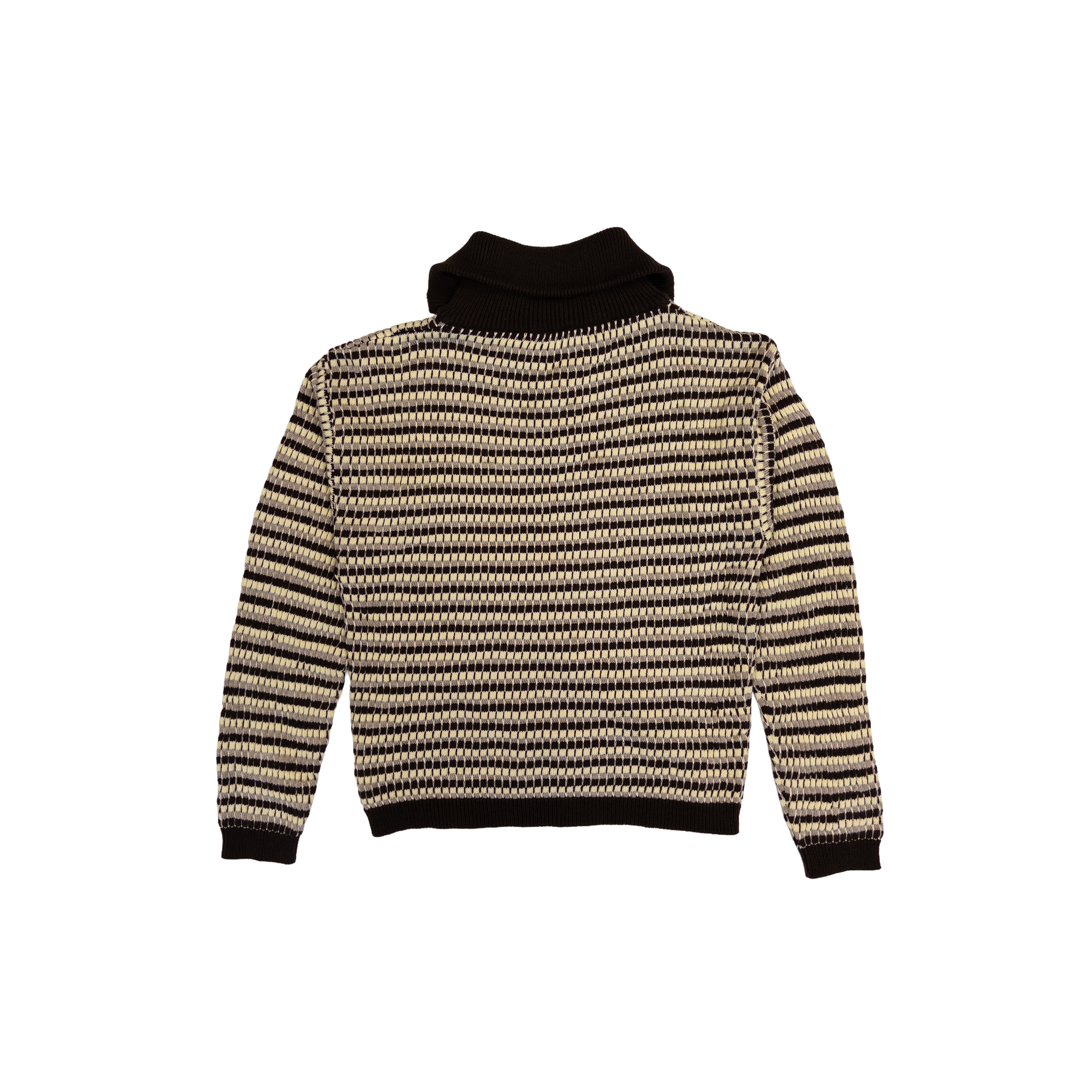 Gimaguas High Neck Zip Knit | M | Yellow & Brown