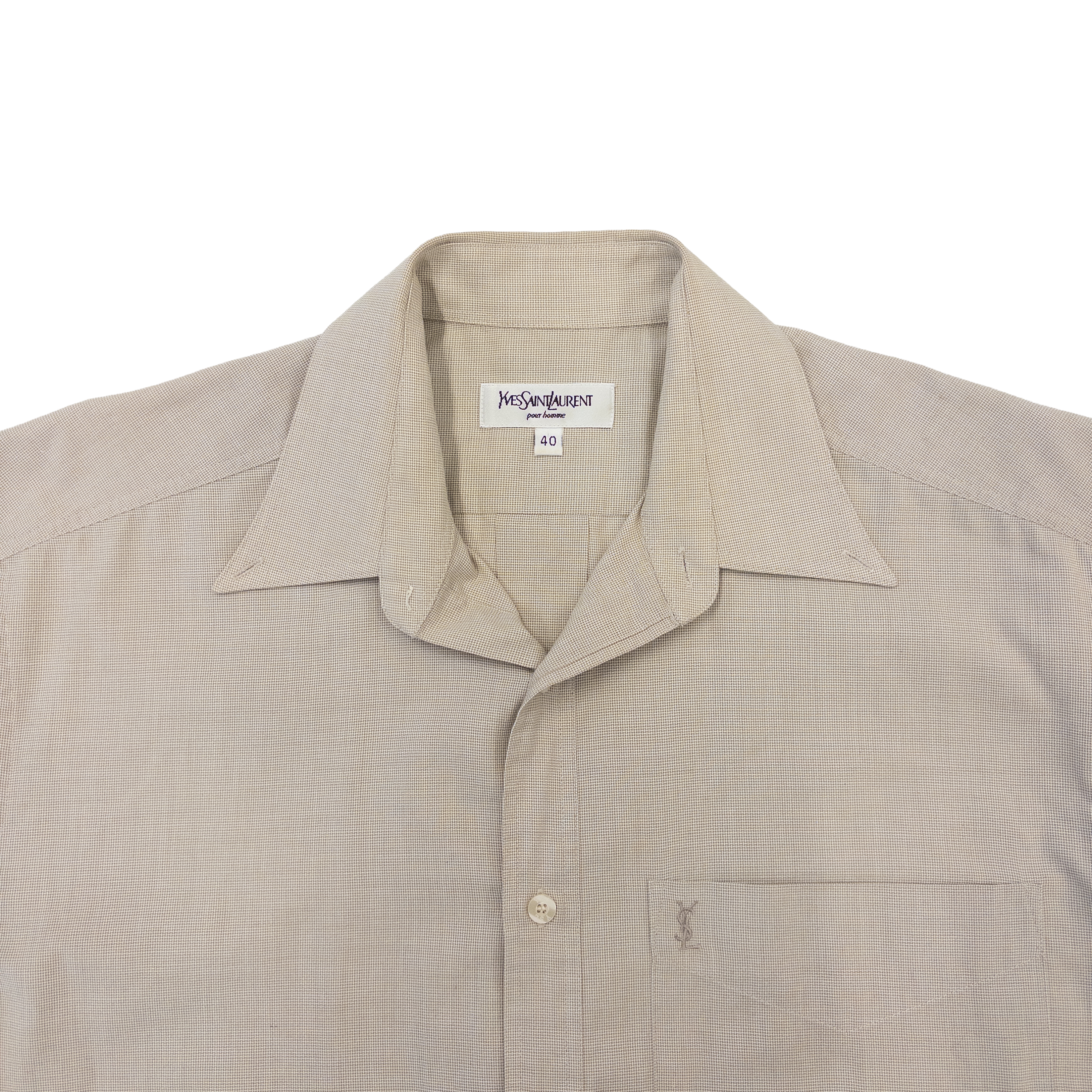 Yves Saint Laurent Short Sleeve Shirt | Beige