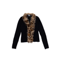 Paladini Fur Trimmed Merino Knitted Top | Black