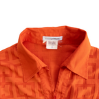 Square Pattern Long Sleeve Shirt | Orange