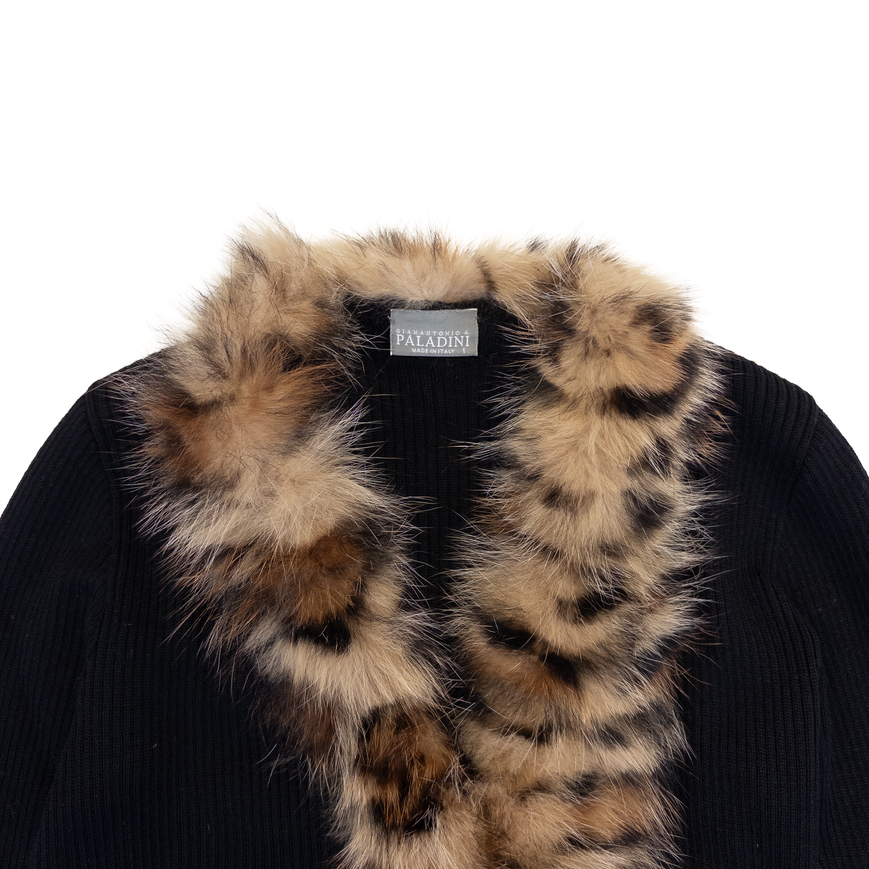 Paladini Fur Trimmed Merino Knitted Top | Black