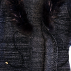 Roberto Cavalli Genuine Fur Sheering Glitter Cardigan | M | Black