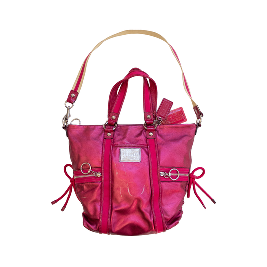Metalic Two-way Coach Bag | Pink