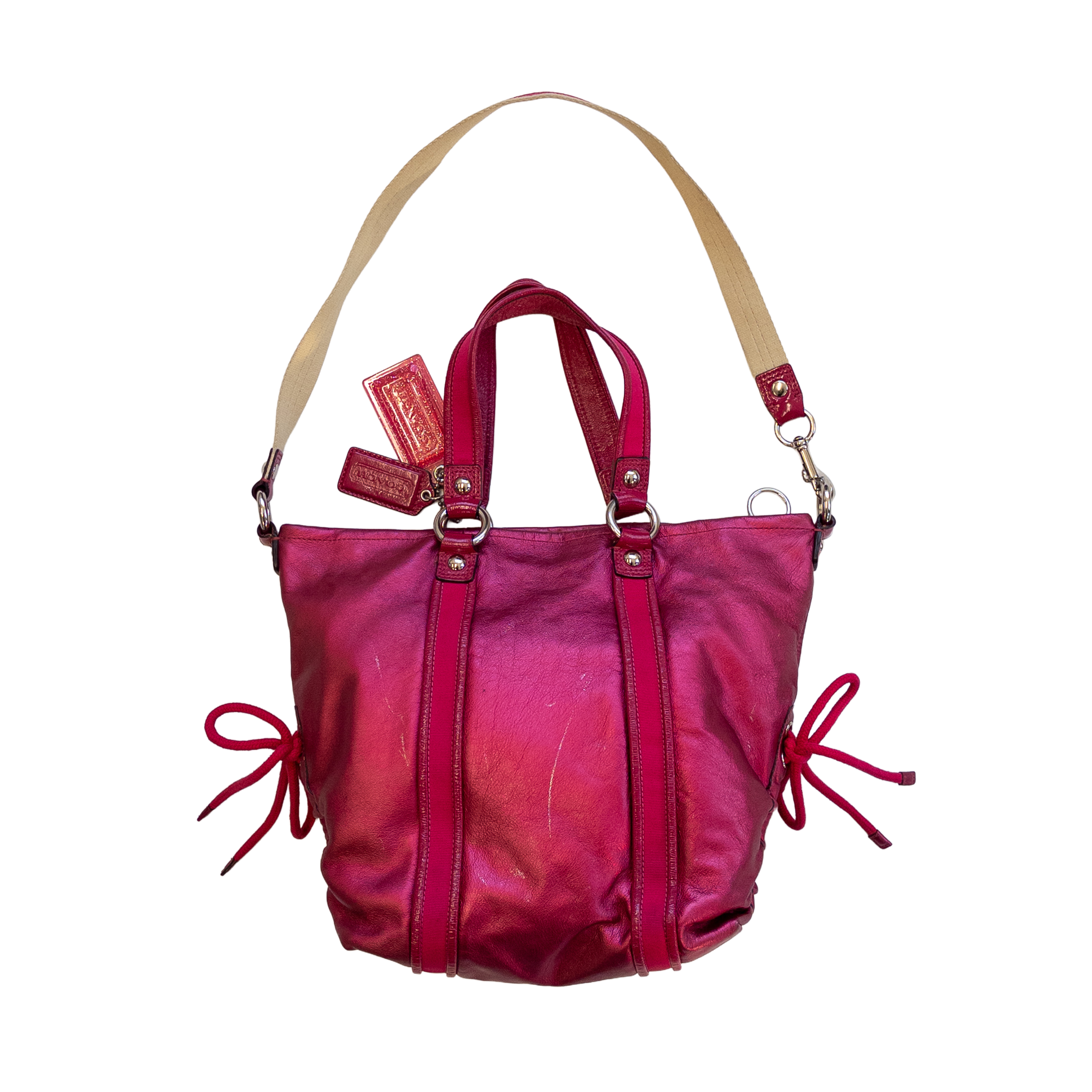 Metalic Two-way Coach Bag | Pink