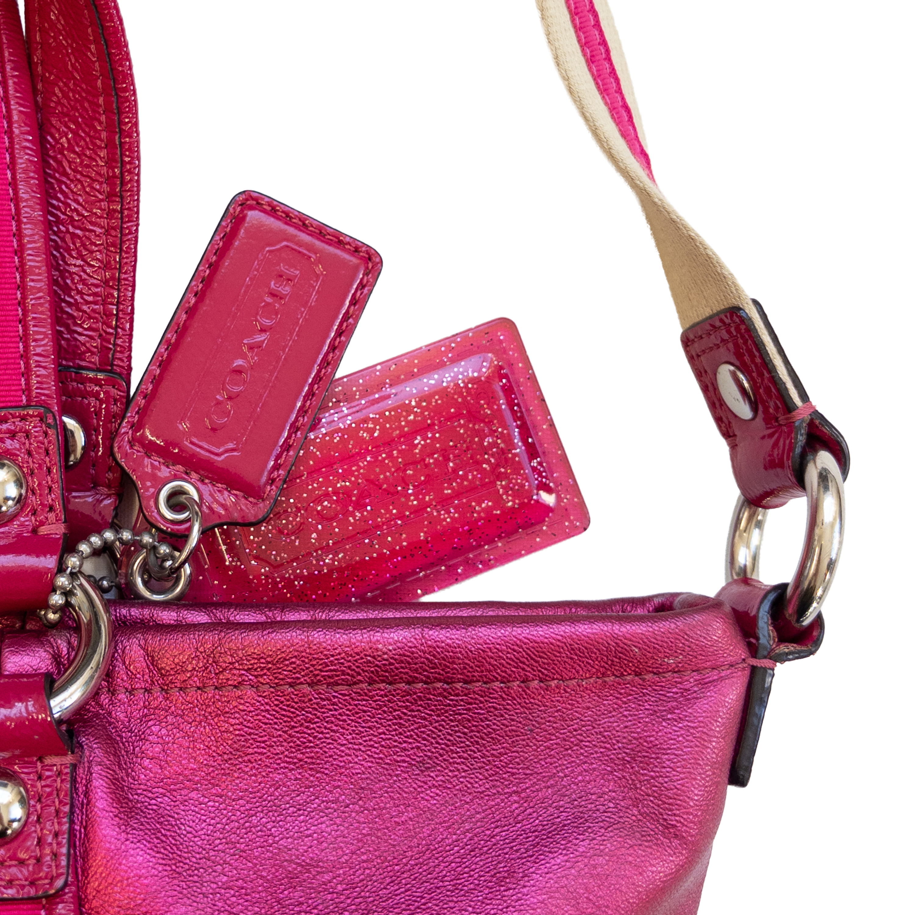Metalic Two-way Coach Bag | Pink
