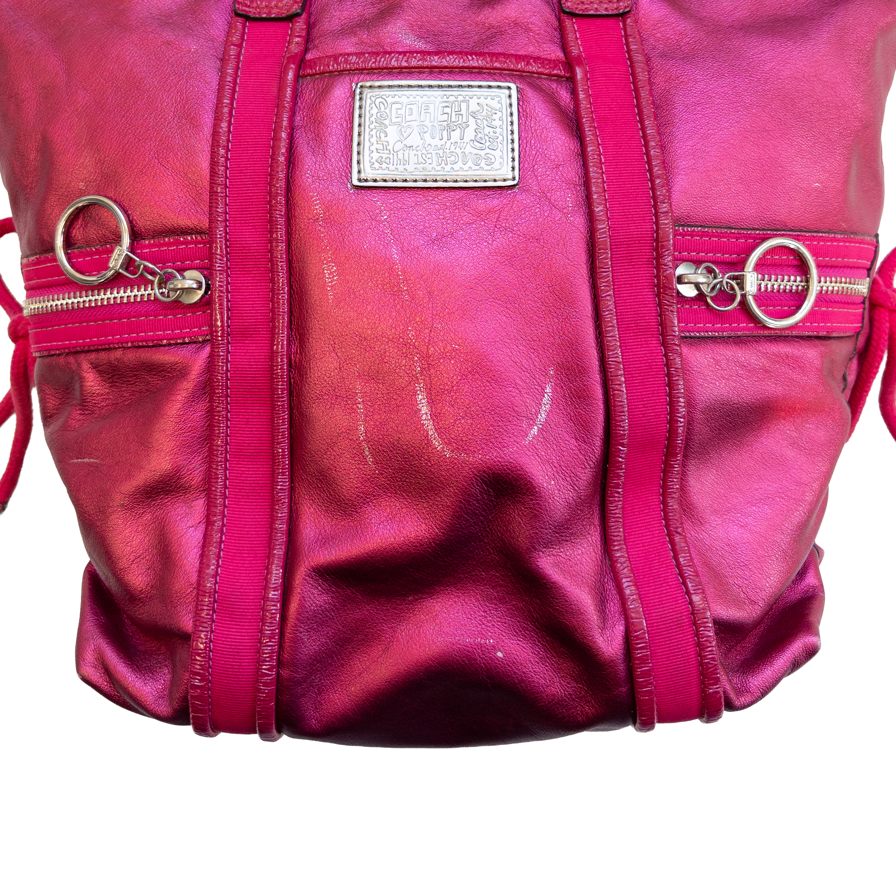 Metalic Two-way Coach Bag | Pink