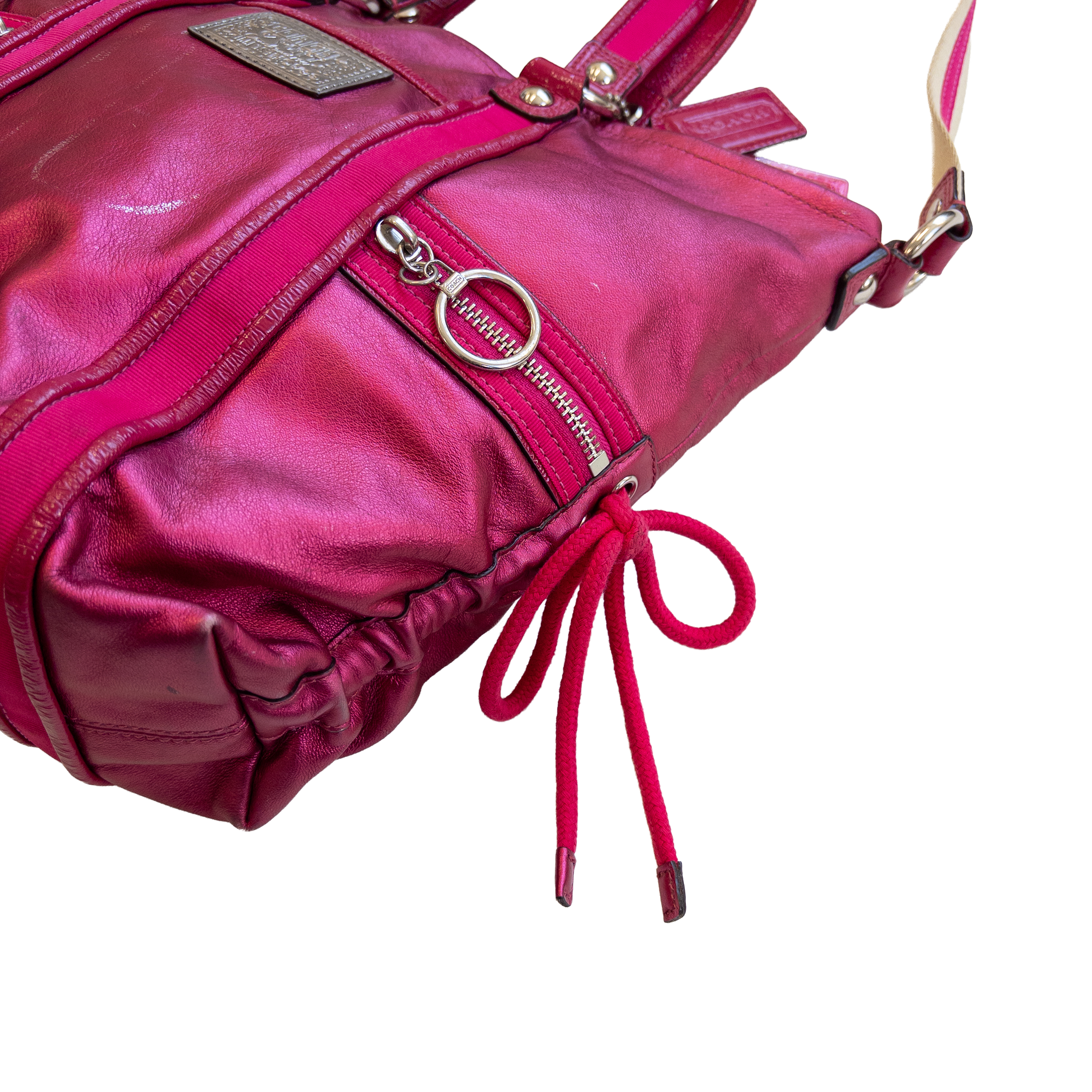 Metalic Two-way Coach Bag | Pink