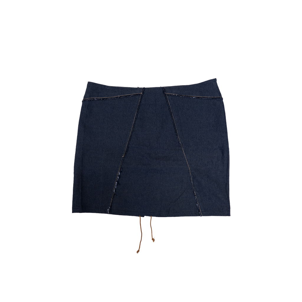 GB Pedrini Side Zip Mini Skirt | L | Dark Navy