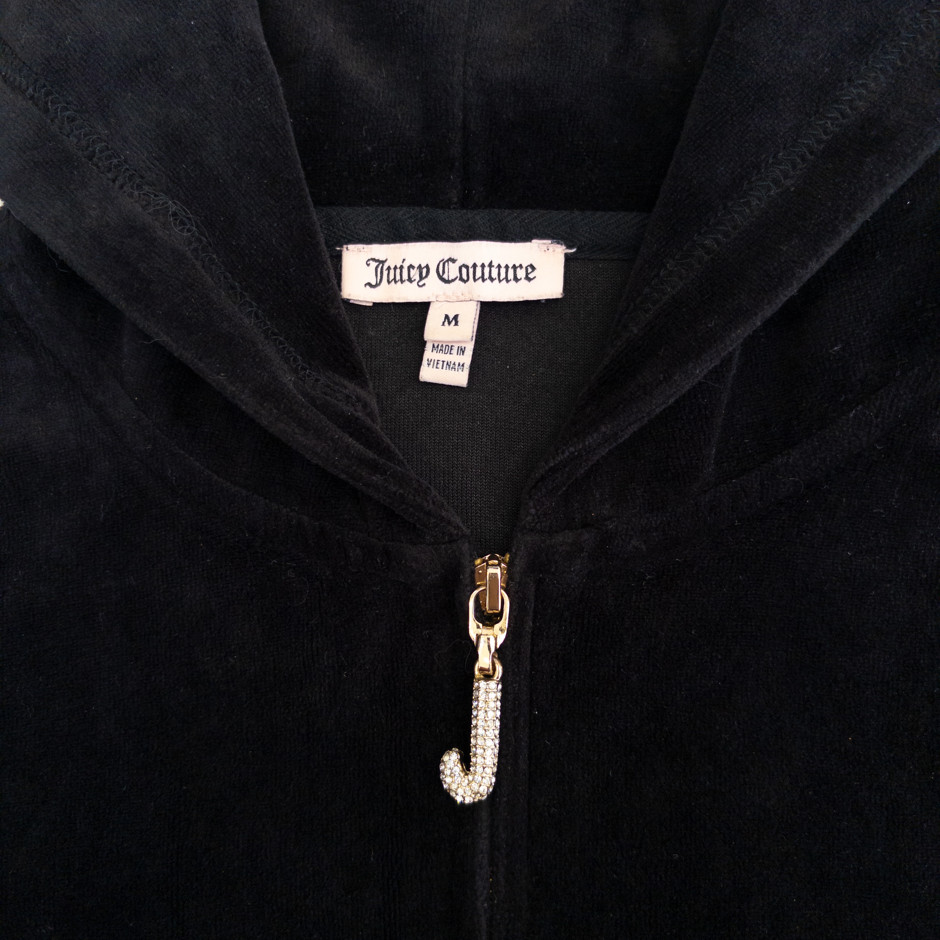 Juicy Couture Velour Hoodie Jewel Zip | Black