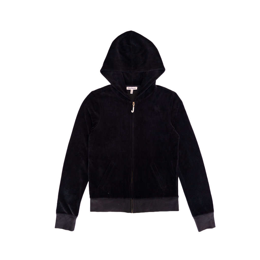 Juicy Couture Velour Hoodie Jewel Zip | Black