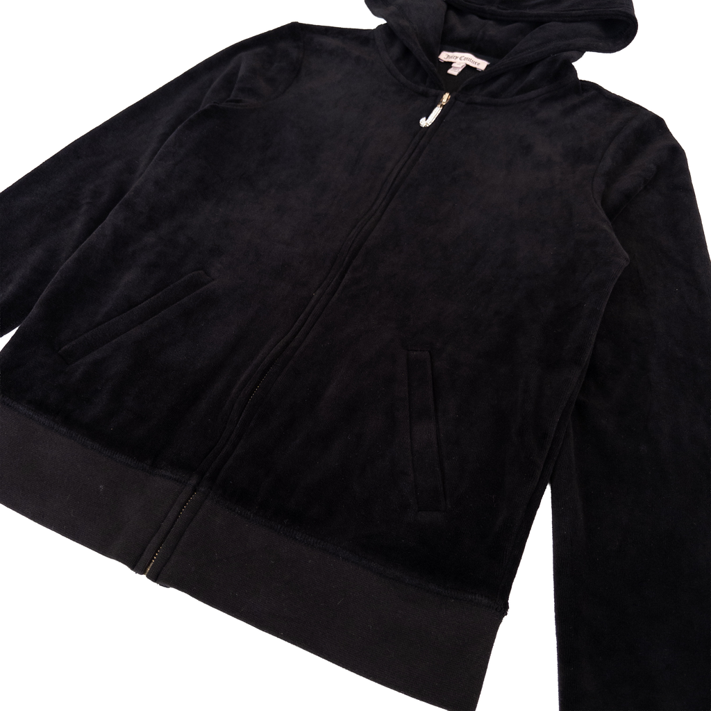 Juicy Couture Velour Hoodie Jewel Zip | Black