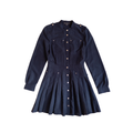 Armani Exchange Button Up Long Sleeve Modal Dress | S | Navy