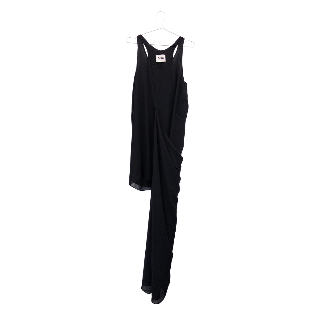 Acne Studio Scoop Neck Long Dress | Black