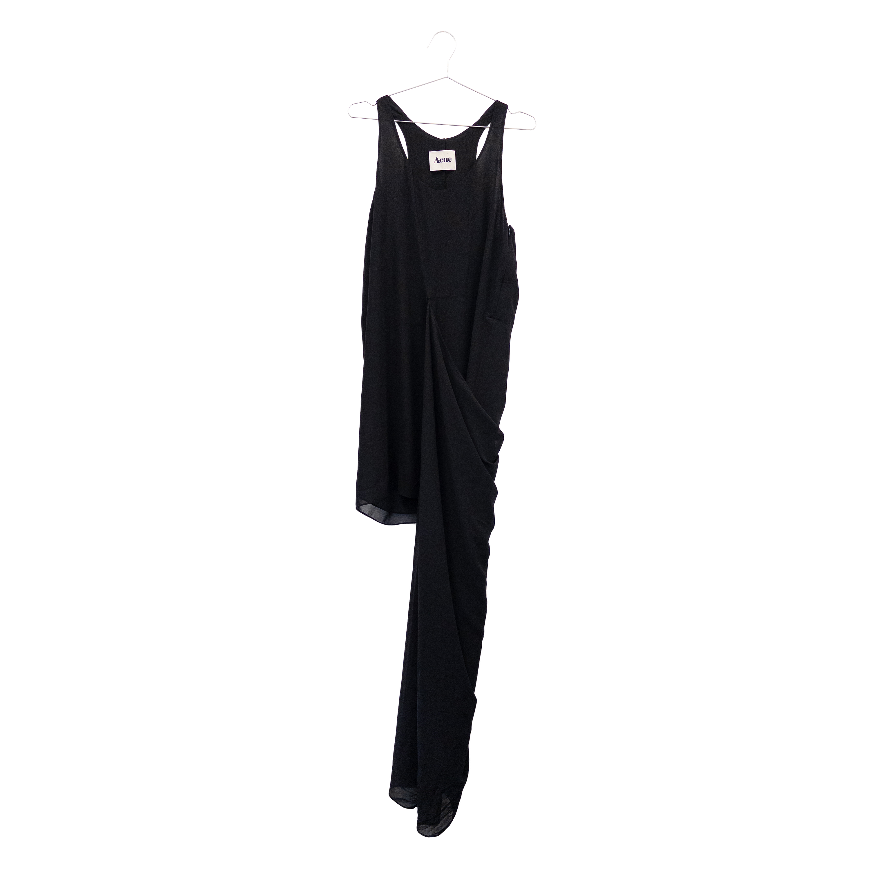 Acne Studio Scoop Neck Long Dress | Black