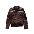 Zip Up Genuine Leather Jacket | S-M | Burgundy