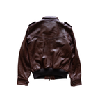 Zip Up Genuine Leather Jacket | S-M | Burgundy